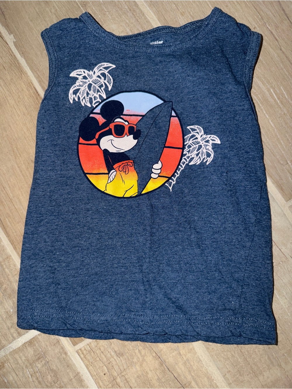 Disney Navy Mickey Surf Tank Top with Sunset Graphic